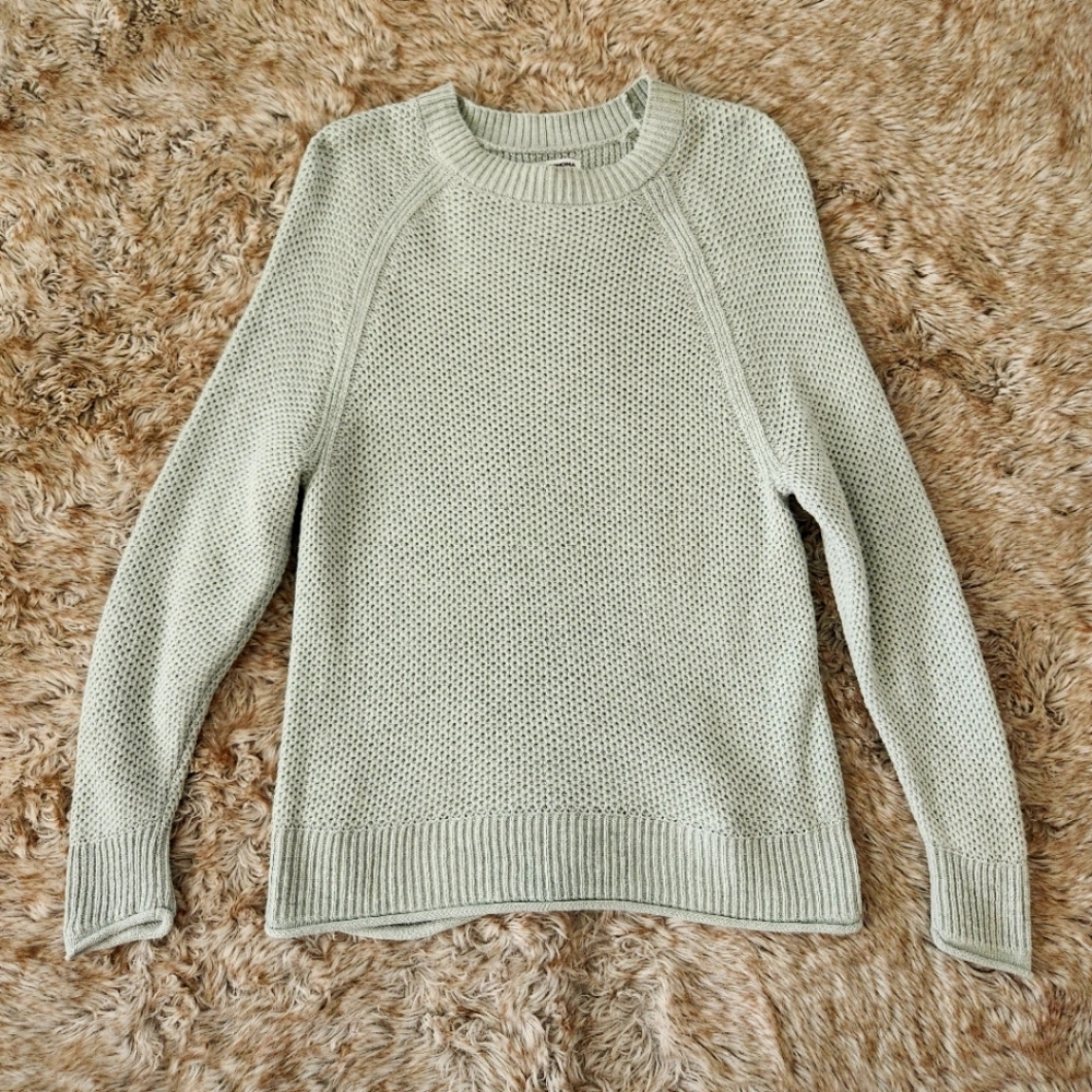 Sonoma Goods Long Sleeve Crewneck Open‎ Knit Sweater Green Women's Size Small